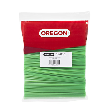 Oregon Gatorline Square Trimmer Line, .130" by 8", Precut, 3Lb Bag 19-033